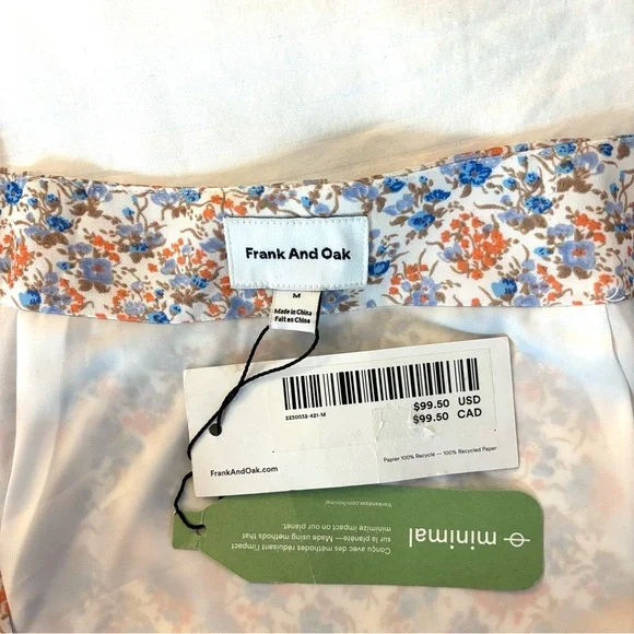 NWT Frank And Oak Floral Skirt | sizes M - Picture 8 of 8